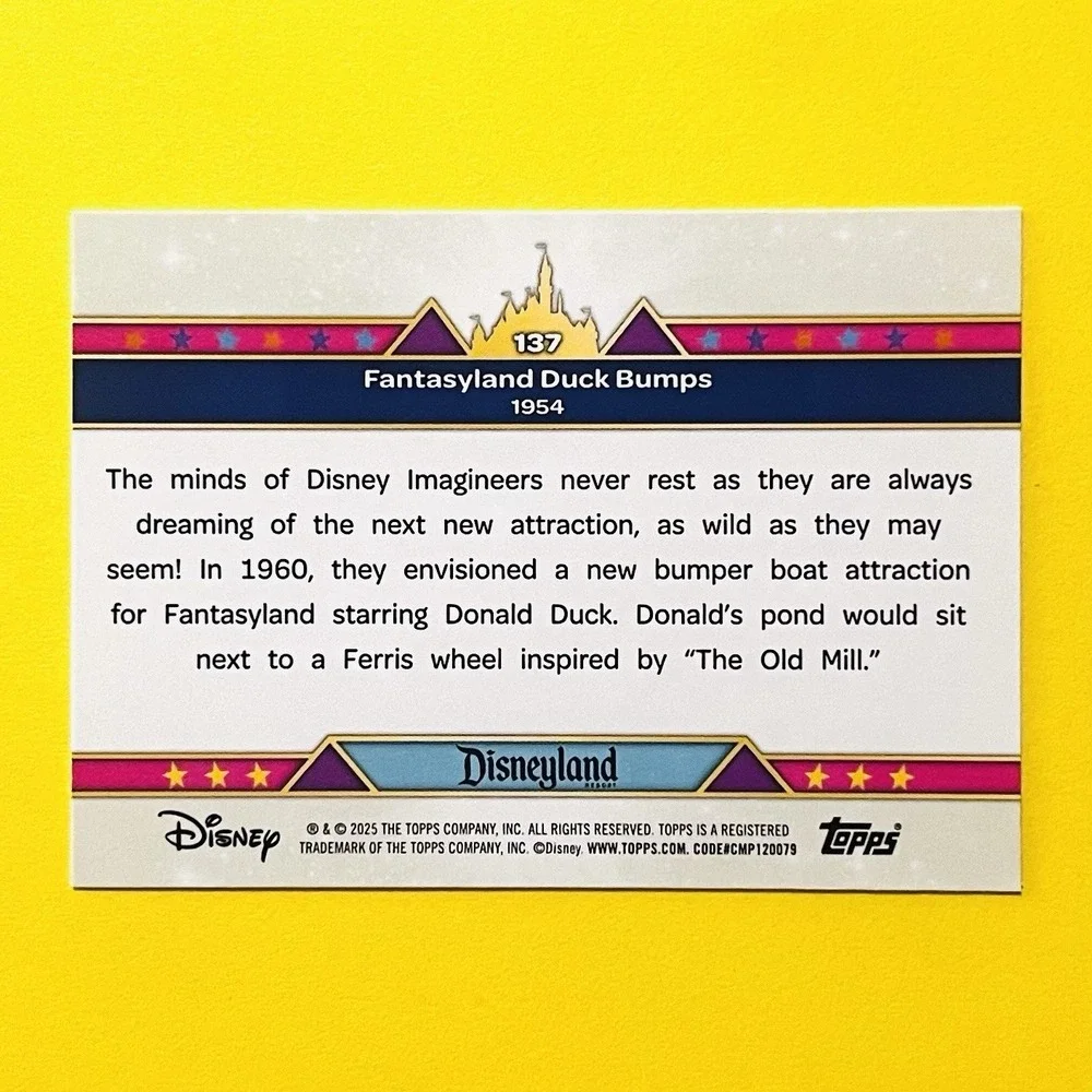 2025 Topps Disneyland 70th Anniversary‎ Fantasyland Duck Bumps Concept Art #137